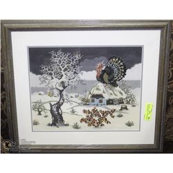 REVENGE OF THE TURKEY FRAMED WINTER SCENE