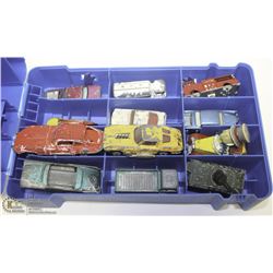 VINTAGE TOY CARS IN COLLECTOR CASE.