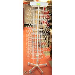 68" SWIVEL POSTCARD/ENVELOPE DISPLAY RACK WITH