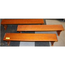GROUP OF 3 SMALL WOOD SHELVES
