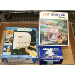 ICE SHAVER, SHOWER DISPENSER FOR SHAMPOO &