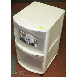 2 DRAWER STORAGE CART WITH WHEELS