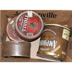 LOT OF FOUR VINTAGE TOBACCO TINS.