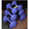 Image 1 : 7 PIECE DUMBBELL SET INCLUDES  STAND