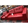 Image 1 : NEW RED LEATHERETTE 84" SOFA  AND 61" LOVESEAT