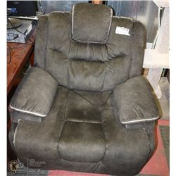 GREEN FABRIC POWER RECLINING SOFA CHAIR