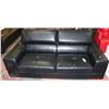 Image 1 : BLACK LEATHERETTE LIFT BACK SOFA