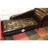 Image 1 : NEW BROWN LEATHERETTE 123" X68" CHAISE LOUNGE SOFA