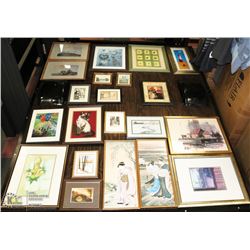 LARGE ASSORTMENT OF ESTATE FRAMED PICTURES