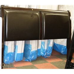 KING SIZE WOOD & LEATHERETTE HEADBOARD W/NAILHEAD