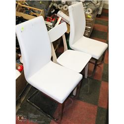 GROUP OF 3 ASSORTED WHITE SIDECHAIRS