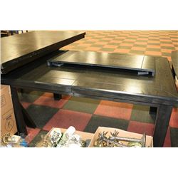 WOOD GRAIN KITCHEN TABLE WITH LEAF 62X42X30