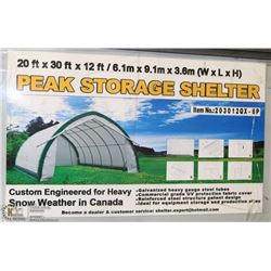20FT X 30FT X 12 FT PEAK CEILING STORAGE SHELTER