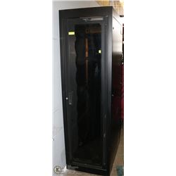 LARGE BLACK METAL SERVER RACK