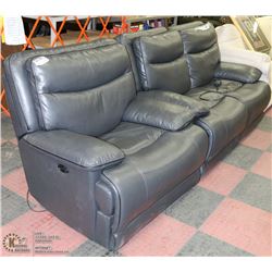 GREY LEATHERETTE ELECTRIC RECLINING LOVE SEAT 63"