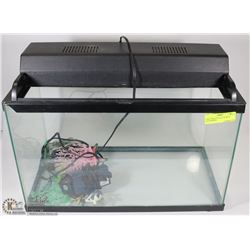 FISH TANK 20"X10"X12"H WITH ACCESSORIES.