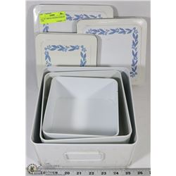 LOT OF 3 METAL NESTING STORAGE TINS