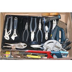 LARGE BOX FULL OF TOOLS INCL. 10-PC PLIER