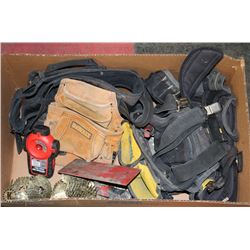 LARGE BOX W/DEWALT TOOL BELTS, BLACK