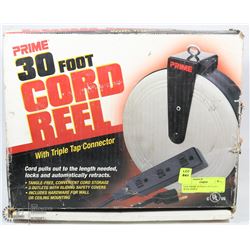 NEW PRIME 30 FOOT CORD REEL WITH TRIPLE