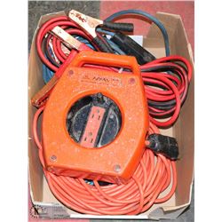 FLAT WITH 3 EXTENSION CORDS, NOMA 8 METER CORDREEL