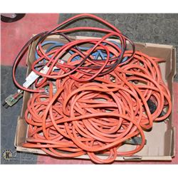 LOT OF 5 EXTENSION CORDS, INCL ONE AT 100FT