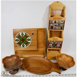 FLAT OF VINTAGE SOLID WOOD - HAND CARVED OR CLASSI