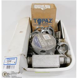 FLAT OF ASSORTED ELECTRICAL SUPPLIES INCL CONDUIT
