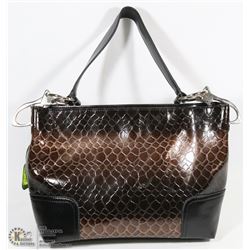 NEW BROWN SNAKESKIN PURSE WITH REMOVABLE