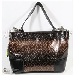 NEW BROWN SNAKESKIN PURSE WITH REMOVABLE