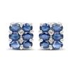 Image 1 : STERLING SILVER BLUE SAPPHIRE AND DIAMOND EARRINGS