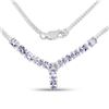 Image 1 : STERLING SILVER TANZANITE AND DIAMOND NECKLACE