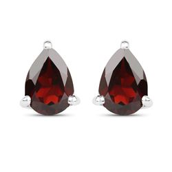 STERLING SILVER GARNET EARRINGS