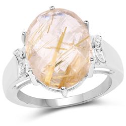STERLING SILVER GOLDEN RUTILE RING