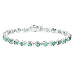 STERLING SILVER ZAMBIAN EMERALD BRACELET
