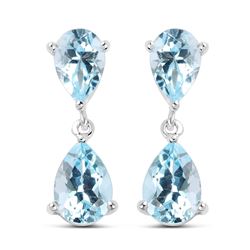 STERLING SILVER BLUE TOPAZ EARRINGS