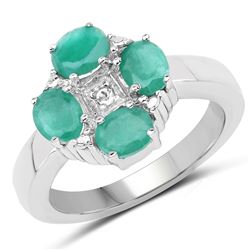 STERLING SILVER EMERALD RING