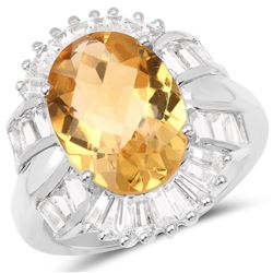 STERLING SILVER CITRINE RING