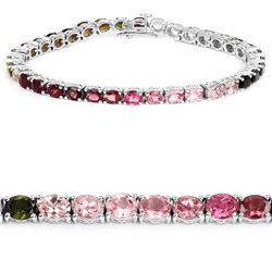 STERLING SILVER MULTI COLOR TOURMALINE BRACELET