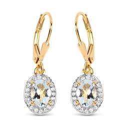 STERLING SILVER AQUAMARINE EARRINGS