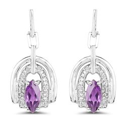 STERLING SILVER AMETHYST EARRINGS