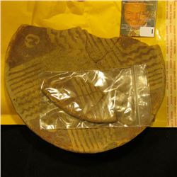 Clay Pottery plate believed to be Mogollon San Simon Brownware, Encinas, Red-on-Brown Pottery. A lar