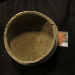 Mississippian era Clay Bowl. Edge crack toward base. 5 1/4" x 3 1/2"