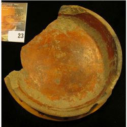 Unusual Pre-Columbian Pottery Fragment, Brown ware with Hohokaman style design around rim. This may 