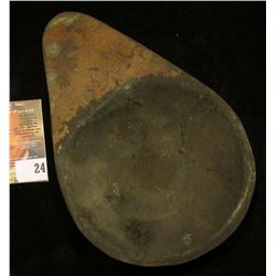 What appears to be a Copper Dipper or ladle from the copper culture era. 6 1/2" x 4 1/4".
