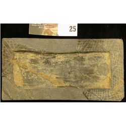 Rectangular Slate object with zig-zag border and interior frame which may have had an inset at one t