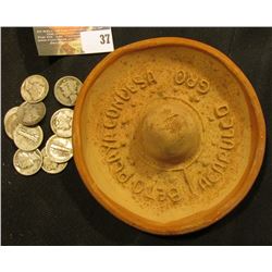 Clay Advertising Sombrero "Beto Playa Condesa Acapulco Gro" embossed on upper brim; & (10) Old Mercu