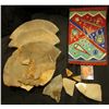 Image 2 : Large Group of Native American Pottery Shards & Old tobacco Flannel with Indian Motif