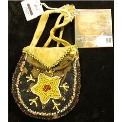 Indian Beaded Medicine Bag, 'Doc' believed it was circa 1850 era.