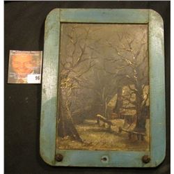 Wall Hangar Student Slate with hand painted Winter scene.